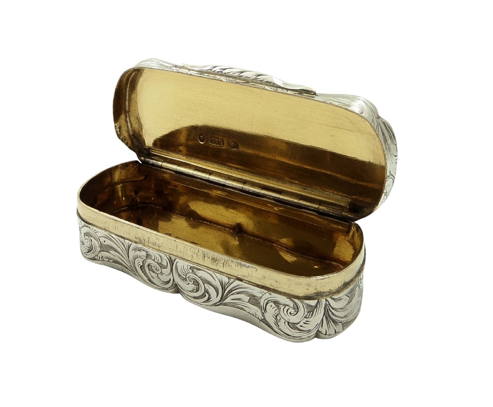 Antique Victorian Sterling Silver Snuff Box 1856 View II