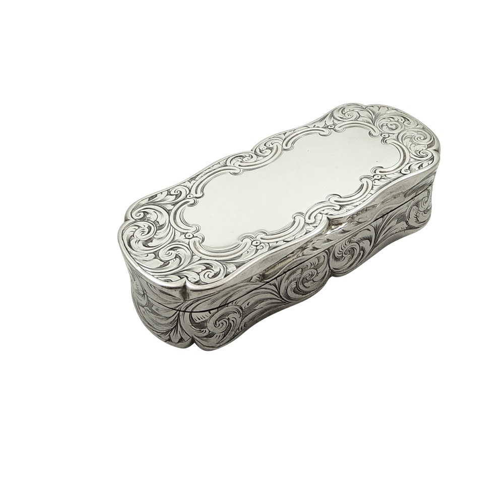 Antique Victorian Sterling Silver Snuff Box 1856