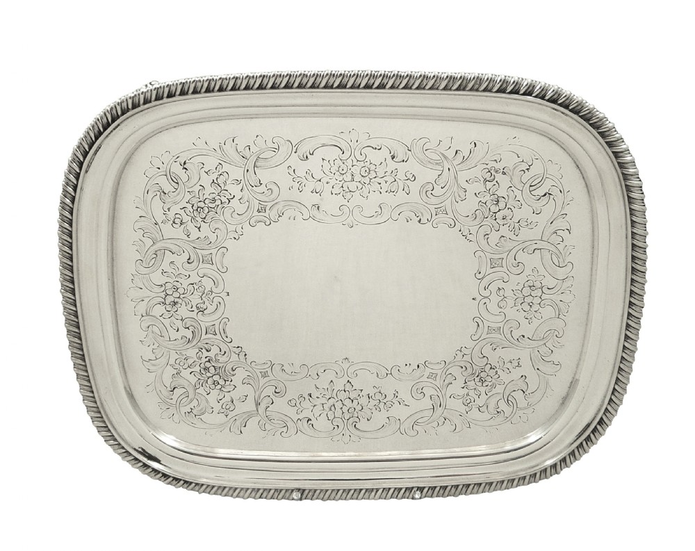 Antique Georgian Sterling Silver Tray / Salver 1818 View X