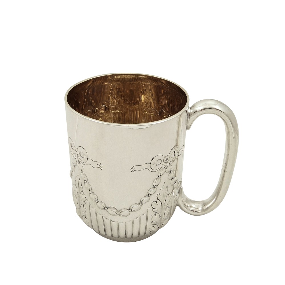 Antique Victorian Sterling Silver Christening Mug / Tankard 1893