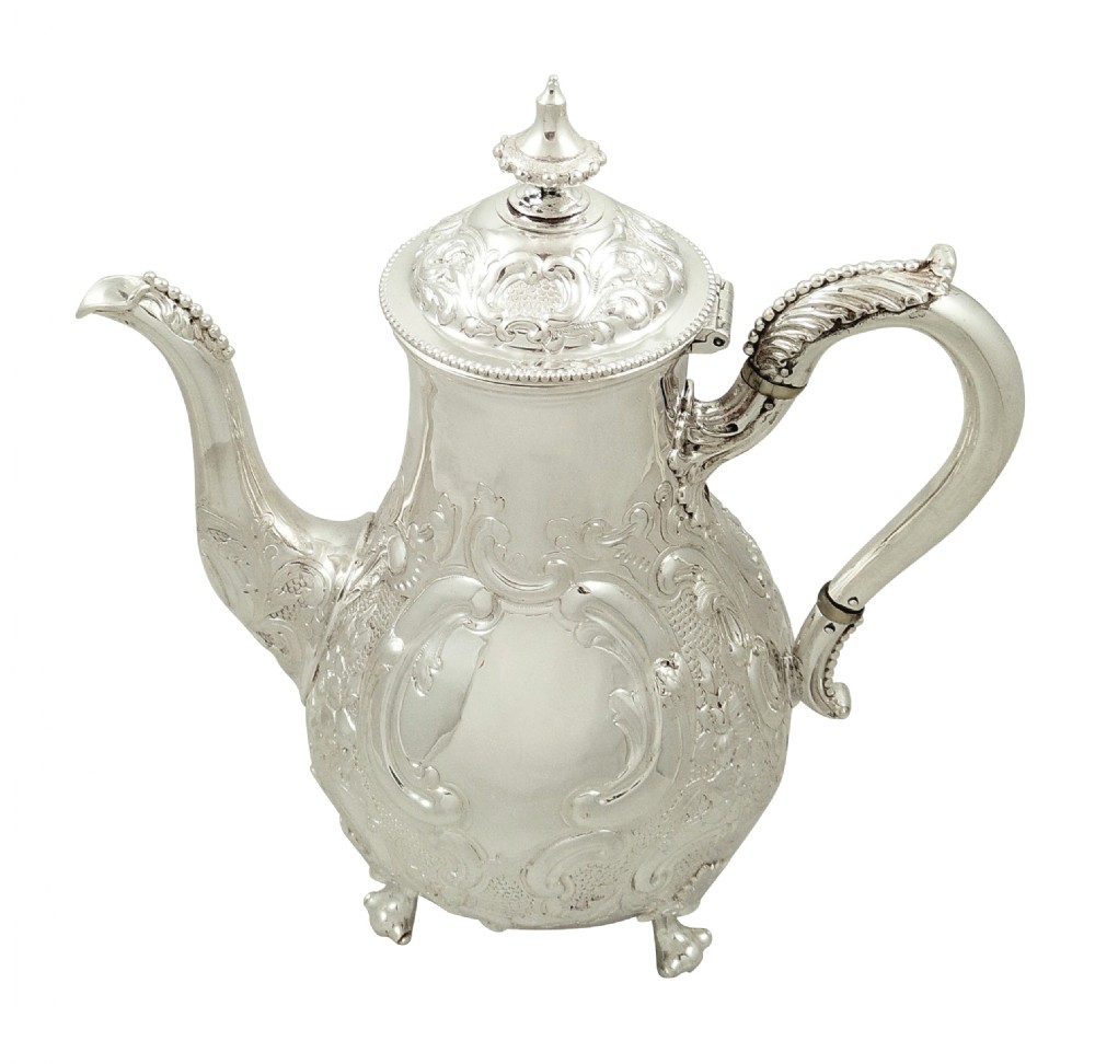Antique Victorian Sterling Silver 3 Pint Coffee Pot 1869 View IX