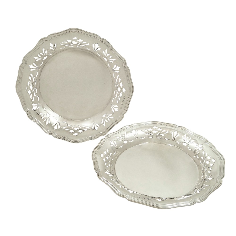 Pair of Antique Victorian Scottish Sterling Silver Dishes - Edinburgh 1900