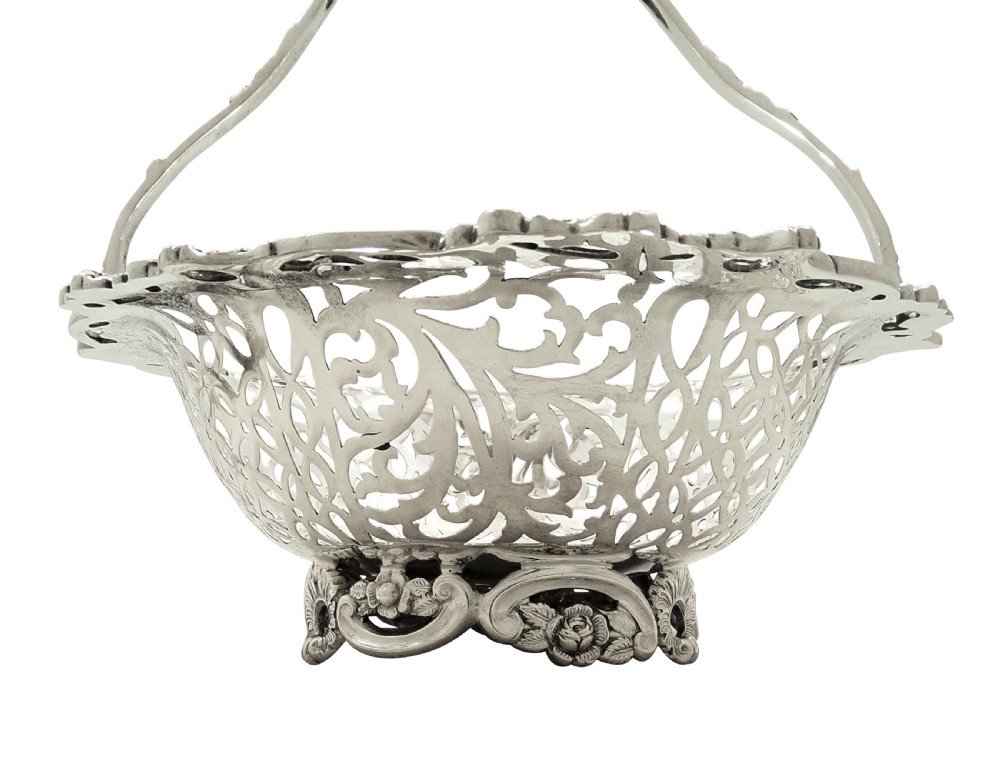 Antique Victorian Sterling Silver Basket 1900 View IV