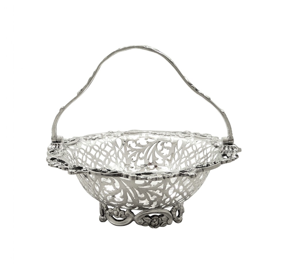 Antique Victorian Sterling Silver Basket 1900 View XI