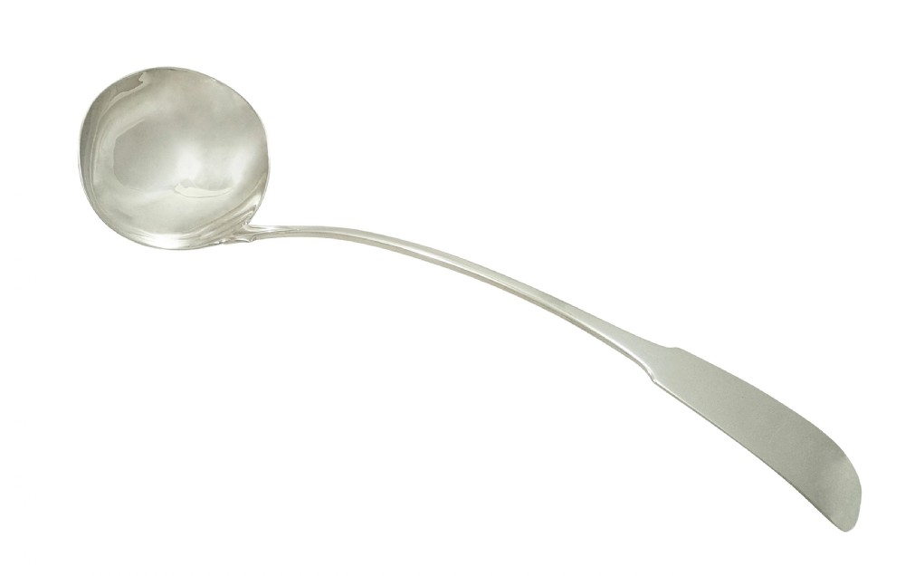 Antique Irish Sterling Silver Soup Ladle - Dublin 1818 View X
