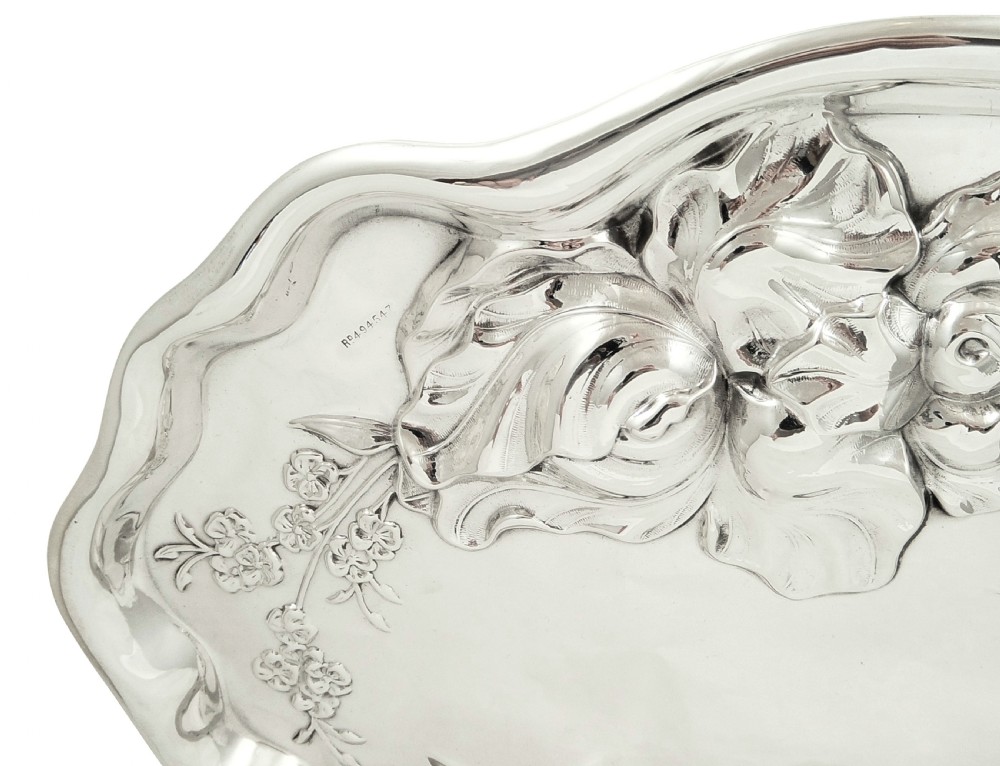 Antique Art Nouveau Sterling Silver Dressing Tray 1911 View V