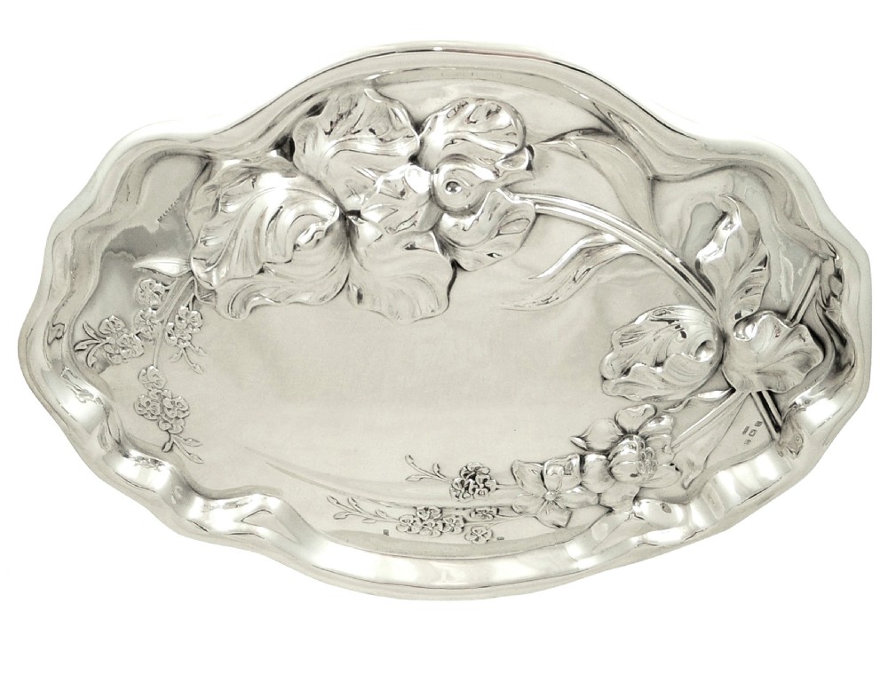 Antique Art Nouveau Sterling Silver Dressing Tray 1911 View IX