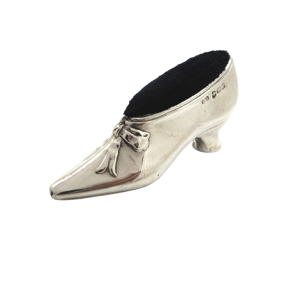 Antique Sterling Silver Shoe Pin Cushion 1918