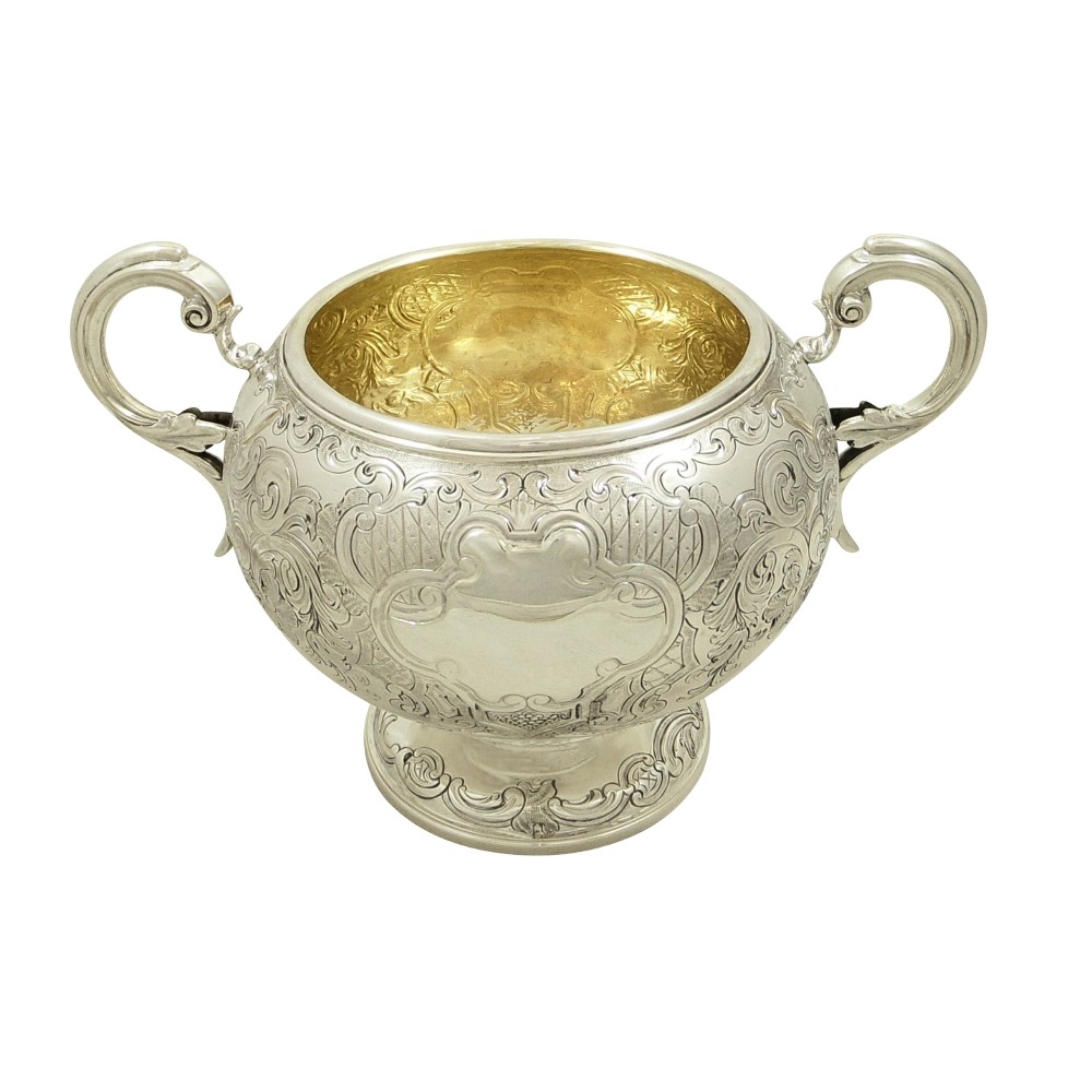 Antique Scottish Victorian Sterling Silver 2 Handle Bowl 1862