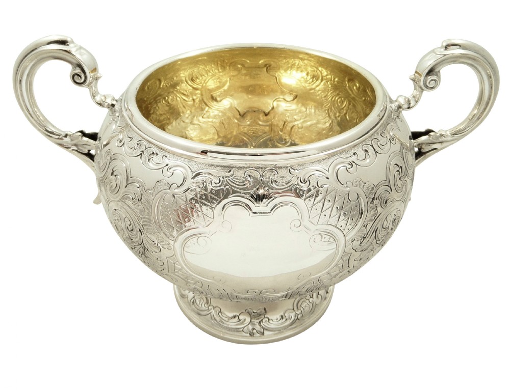 Antique Scottish Victorian Sterling Silver 2 Handle Bowl 1862 View IX