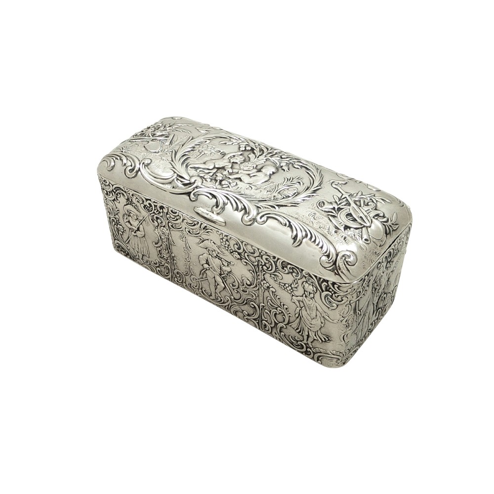 Antique Victorian Sterling Silver Trinket Box 1900