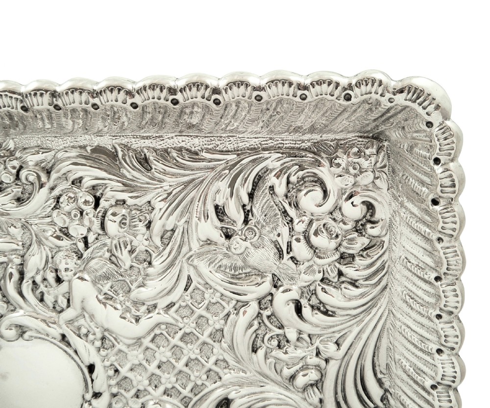 Antique Victorian Sterling Silver Dressing Tray 1900 View IV