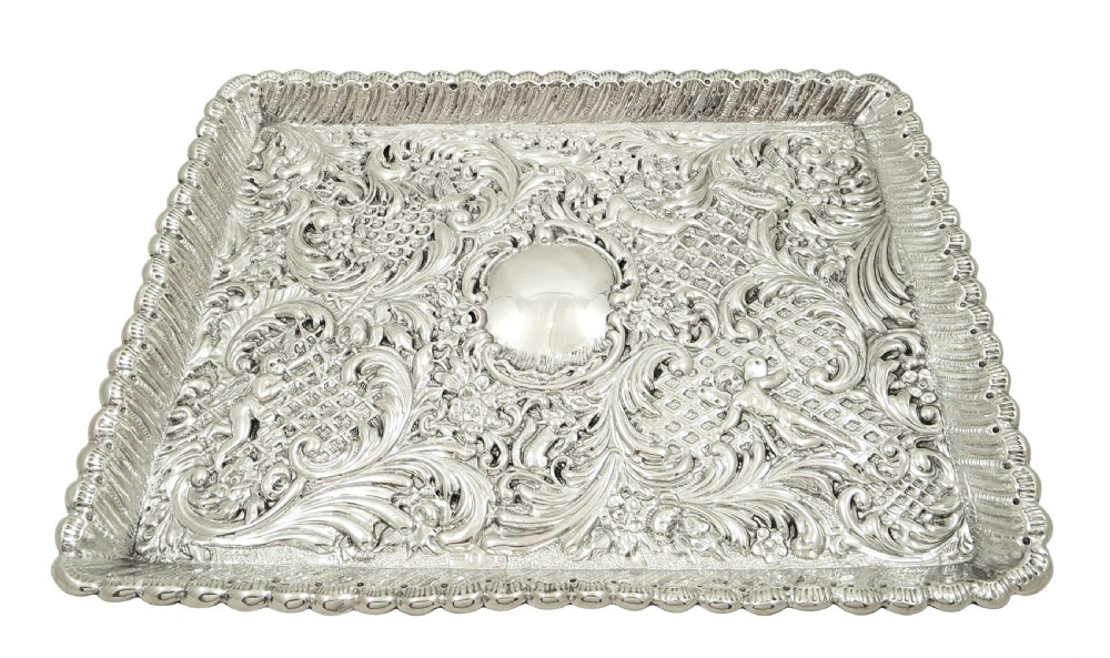 Antique Victorian Sterling Silver Dressing Tray 1900 View V