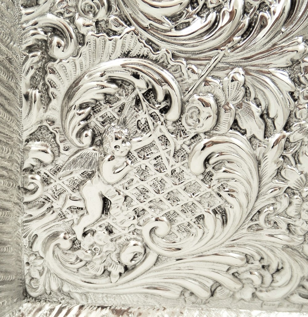 Antique Victorian Sterling Silver Dressing Tray 1900 View VII