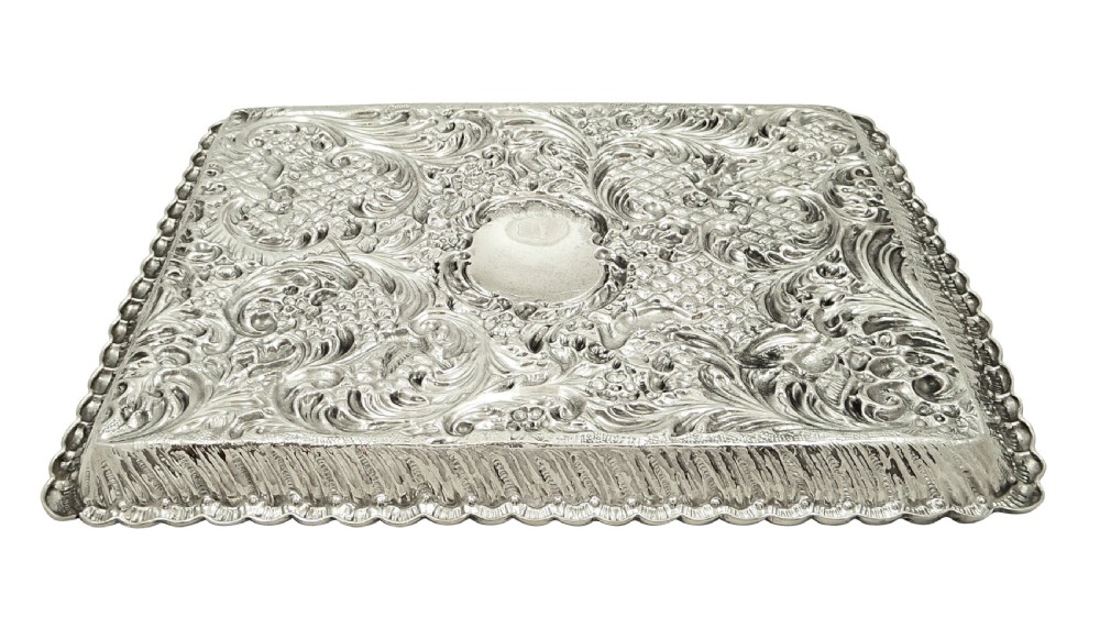 Antique Victorian Sterling Silver Dressing Tray 1900 View X