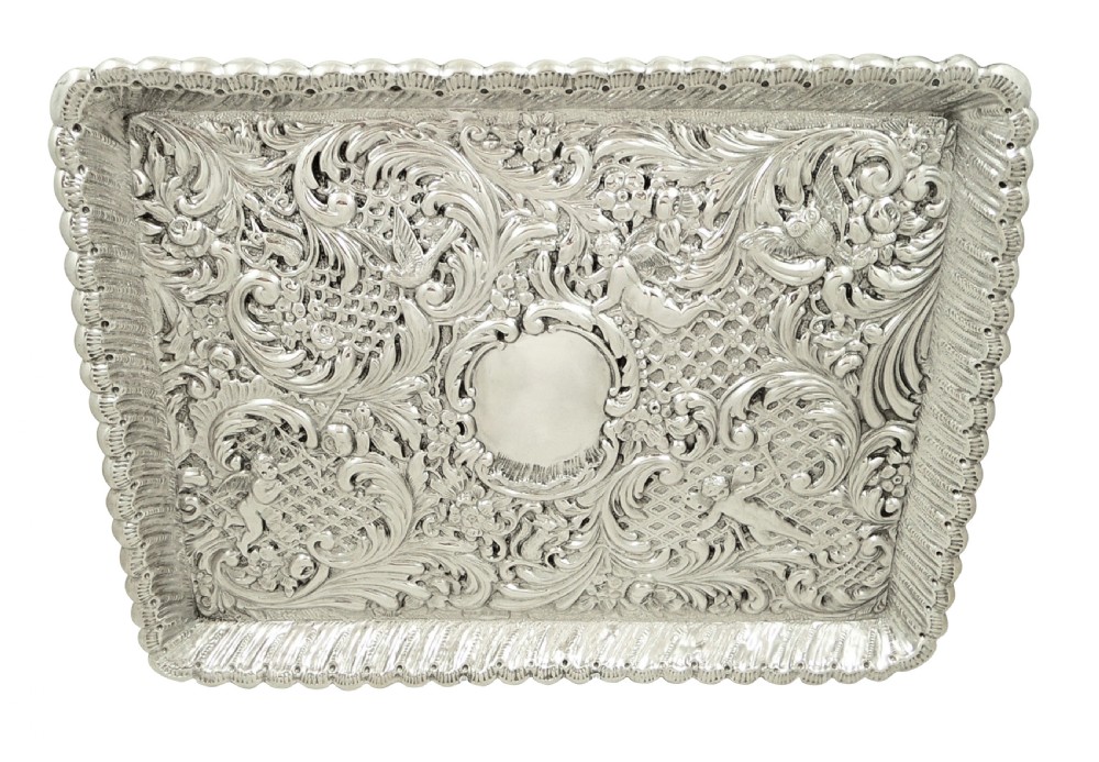 Antique Victorian Sterling Silver Dressing Tray 1900 View XII