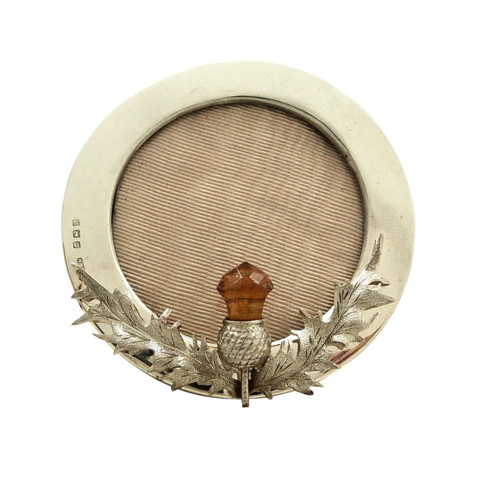 Antique Edwardian Sterling Silver 'Thistle' Photo Frame 1909