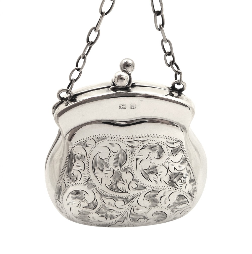 Antique Sterling Silver Purse 1919 View V