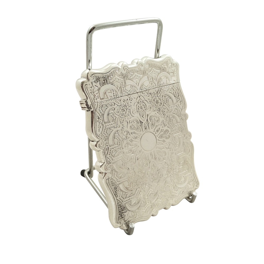 Antique Victorian Sterling Silver Card Case 1870