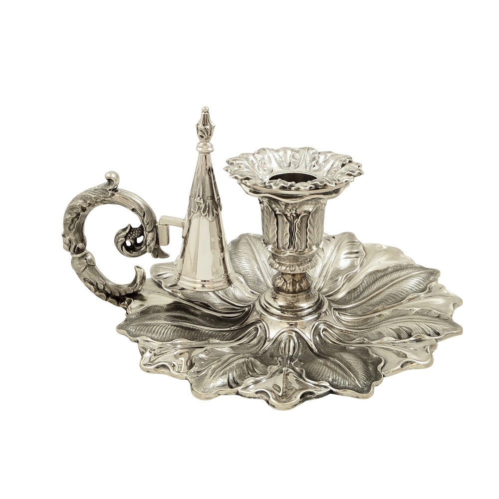 Antique Early Victorian Sterling Silver Chamberstick 1839