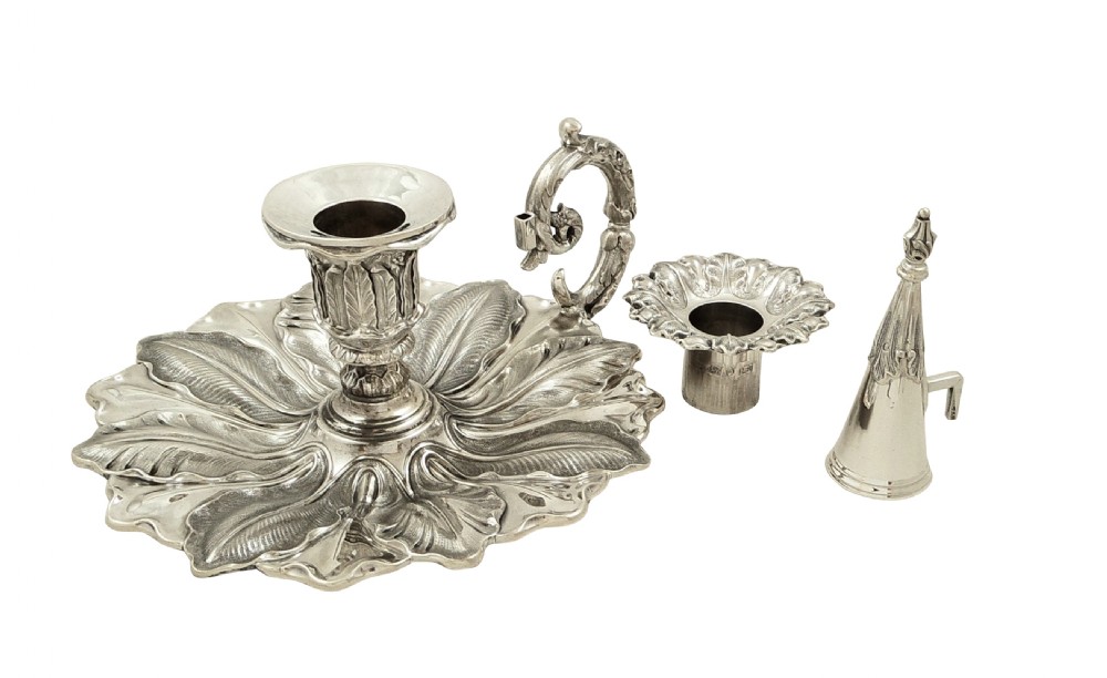 Antique Early Victorian Sterling Silver Chamberstick 1839 View V