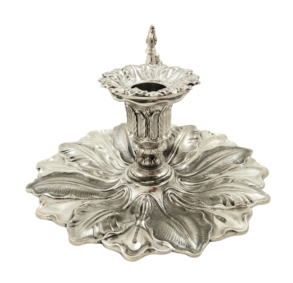 Antique Early Victorian Sterling Silver Chamberstick 1839 View VIII