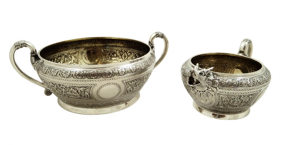 Antique Victorian Sterling Silver Jug & Bowl 1872 View IX