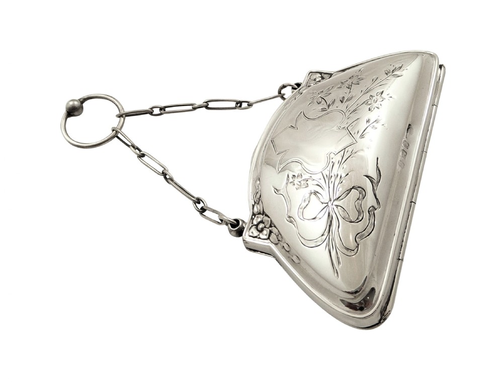 Antique Sterling Silver Purse 1917 View X