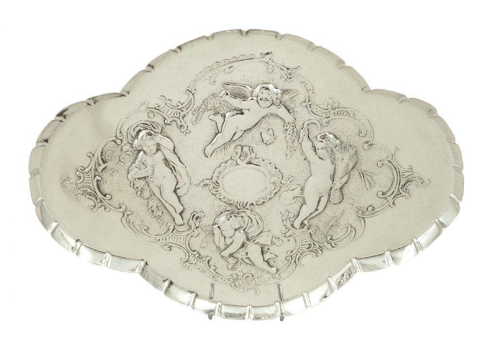 Antique Edwardian Sterling Silver 'Cherub' Dressing Tray 1902 View IX
