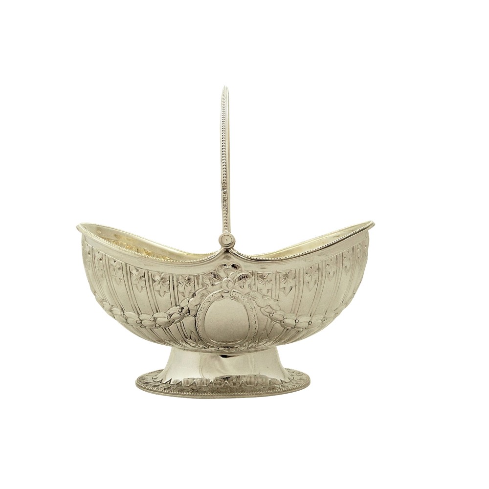 Antique Victorian Sterling Silver Sugar Basket 1888