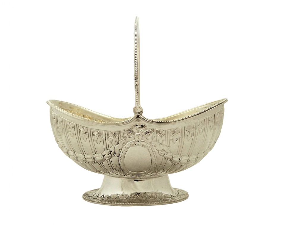 Antique Victorian Sterling Silver Sugar Basket 1888 View X
