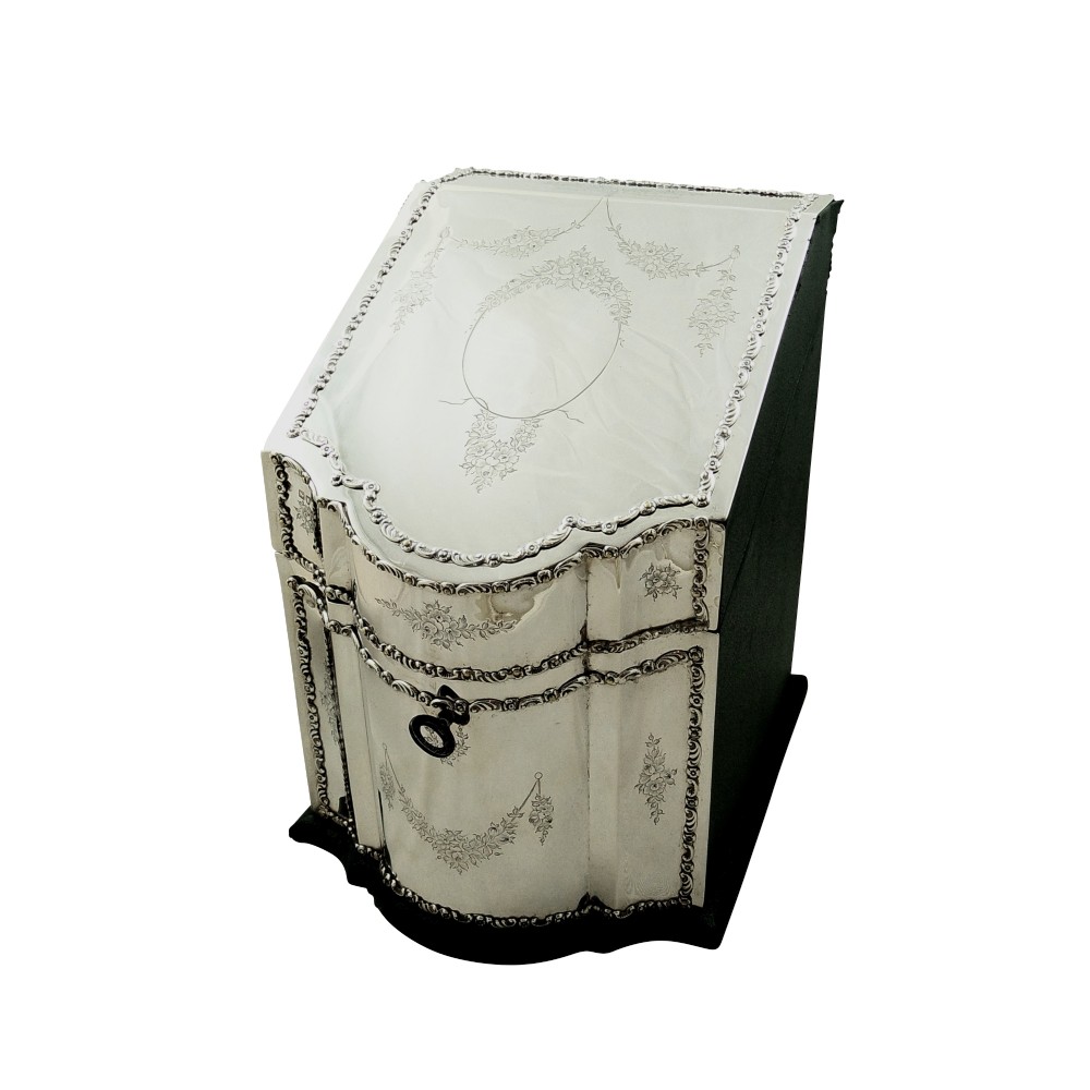 Antique Edwardian Sterling Silver Desk Top Stationary Box 1904