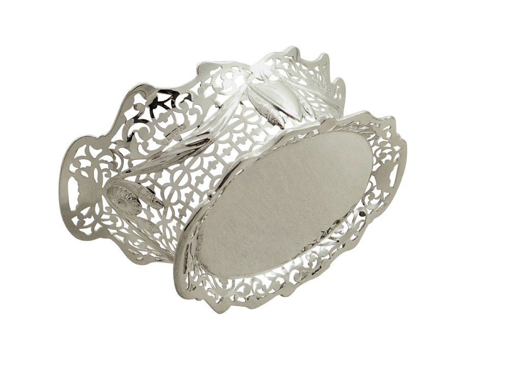 Antique  Edwardian Sterling Silver Pierced Basket / Dish 1901 View VIII