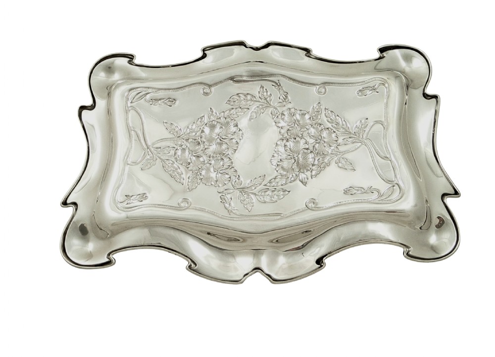 Antique Edwardian Sterling Silver Dressing Tray 1907 View IV
