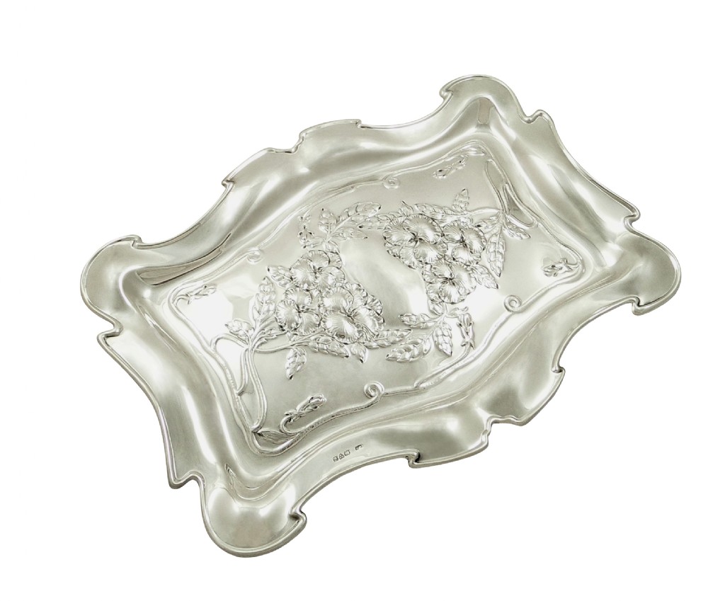 Antique Edwardian Sterling Silver Dressing Tray 1907 View VI