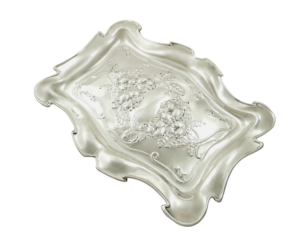 Antique Edwardian Sterling Silver Dressing Tray 1907 View VIII