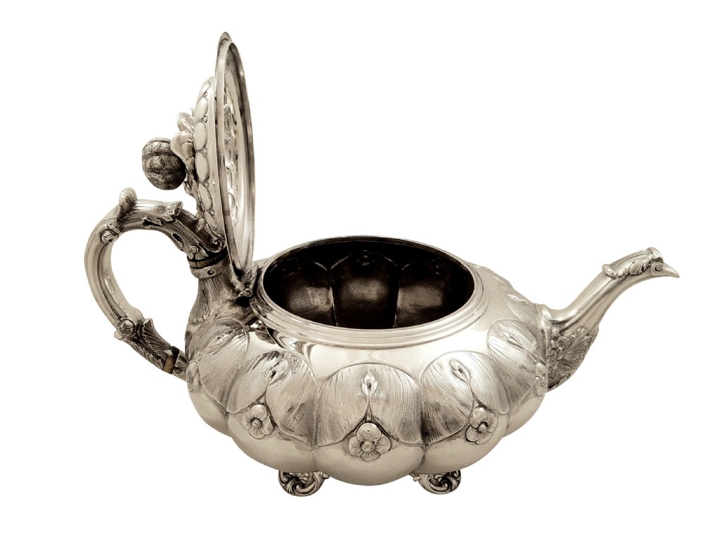Antique Georgian Sterling Silver Teapot 1828 View II