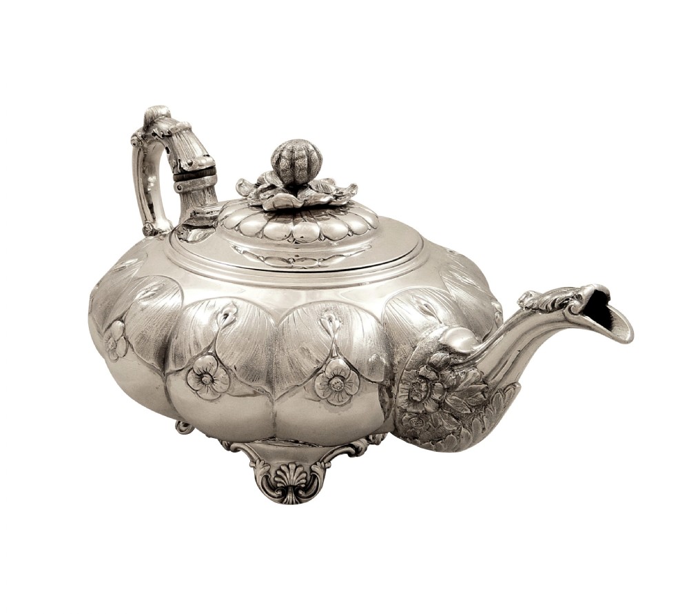 Antique Georgian Sterling Silver Teapot 1828 View VIII