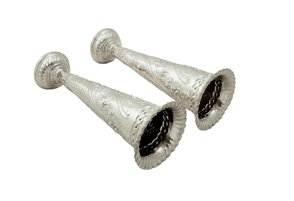 Pair of Antique Victorian Sterling Silver 6 1/2