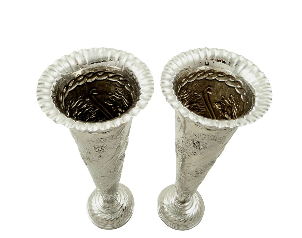 Pair of Antique Victorian Sterling Silver 6 1/2