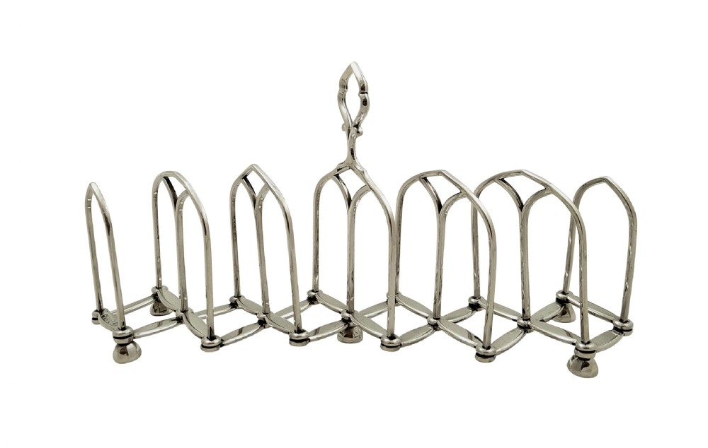 Unusual Antique Victorian Sterling Silver Expanding Toast Rack 1880 View VI