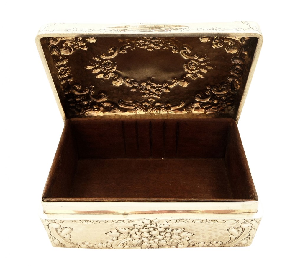 Antique Sterling Silver Cigarette Box 1901 View VII