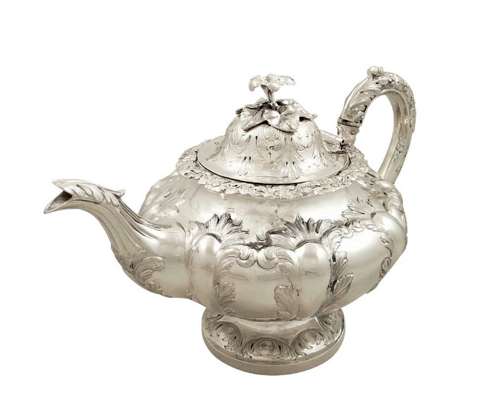 Antique Victorian Sterling Silver Teapot 1844 View V