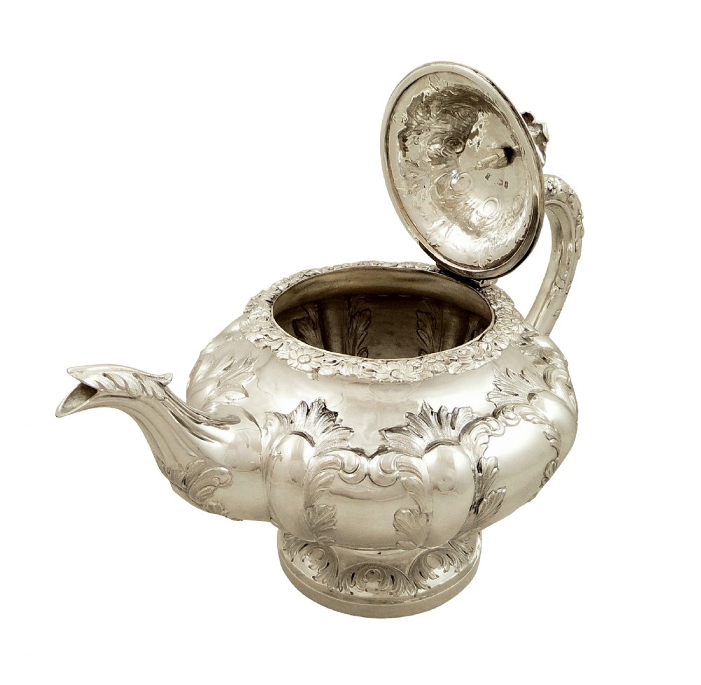 Antique Victorian Sterling Silver Teapot 1844 View IX