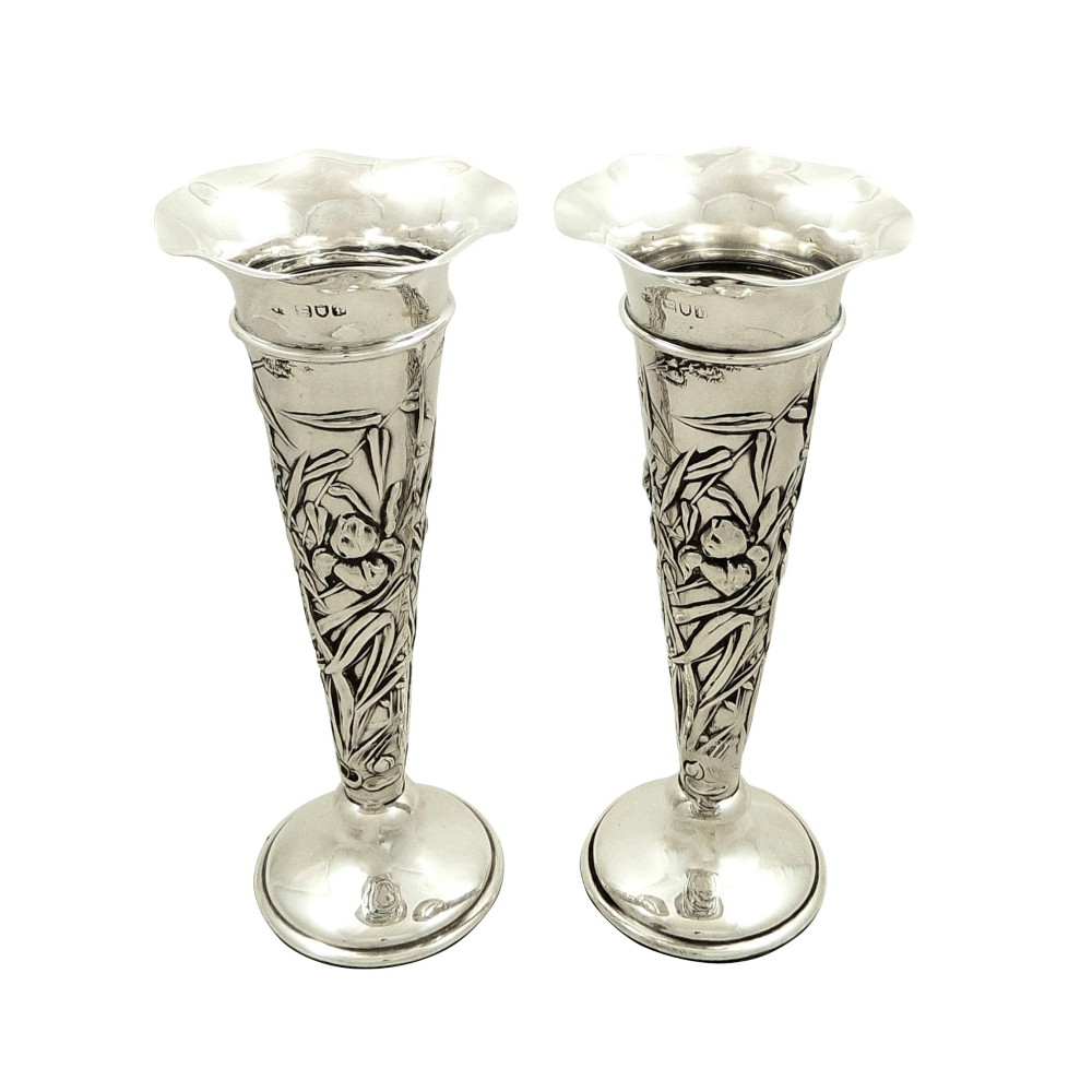 Pair of Antique Sterling Silver 7 1/2