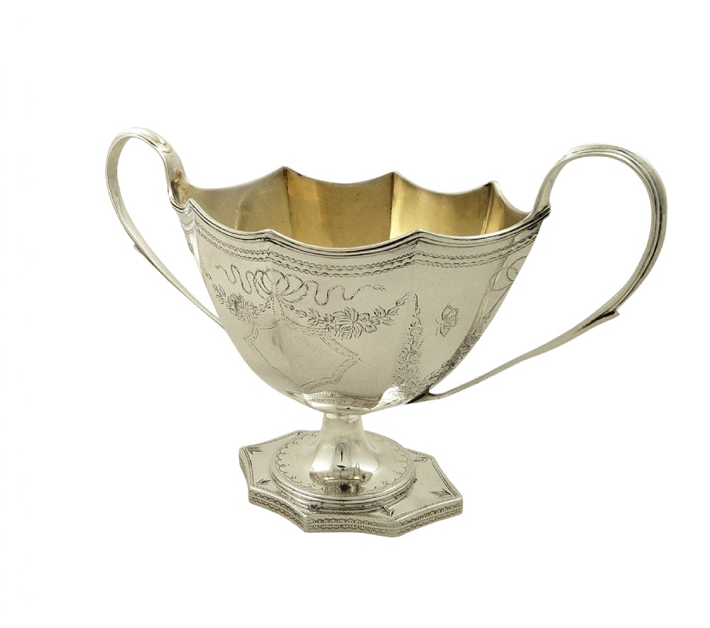 Antique Edwardian Sterling Silver Sugar Bowl 1901 View VI