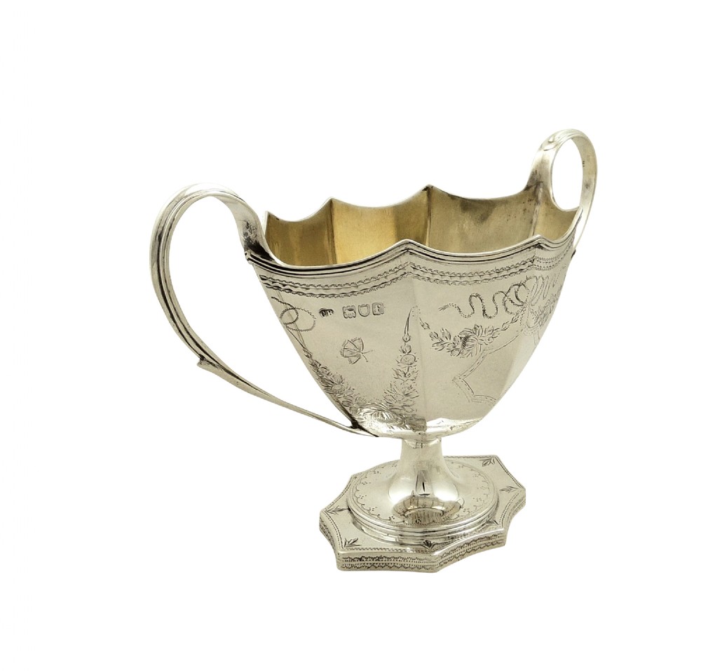 Antique Edwardian Sterling Silver Sugar Bowl 1901 View VIII