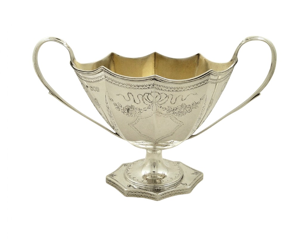 Antique Edwardian Sterling Silver Sugar Bowl 1901 View IX