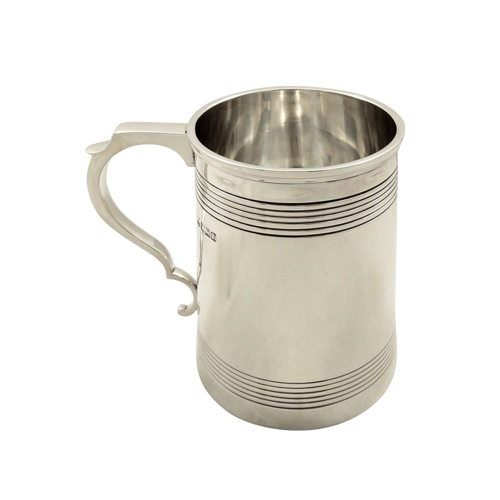Antique Sterling Silver Pint Tankard / Mug 1917