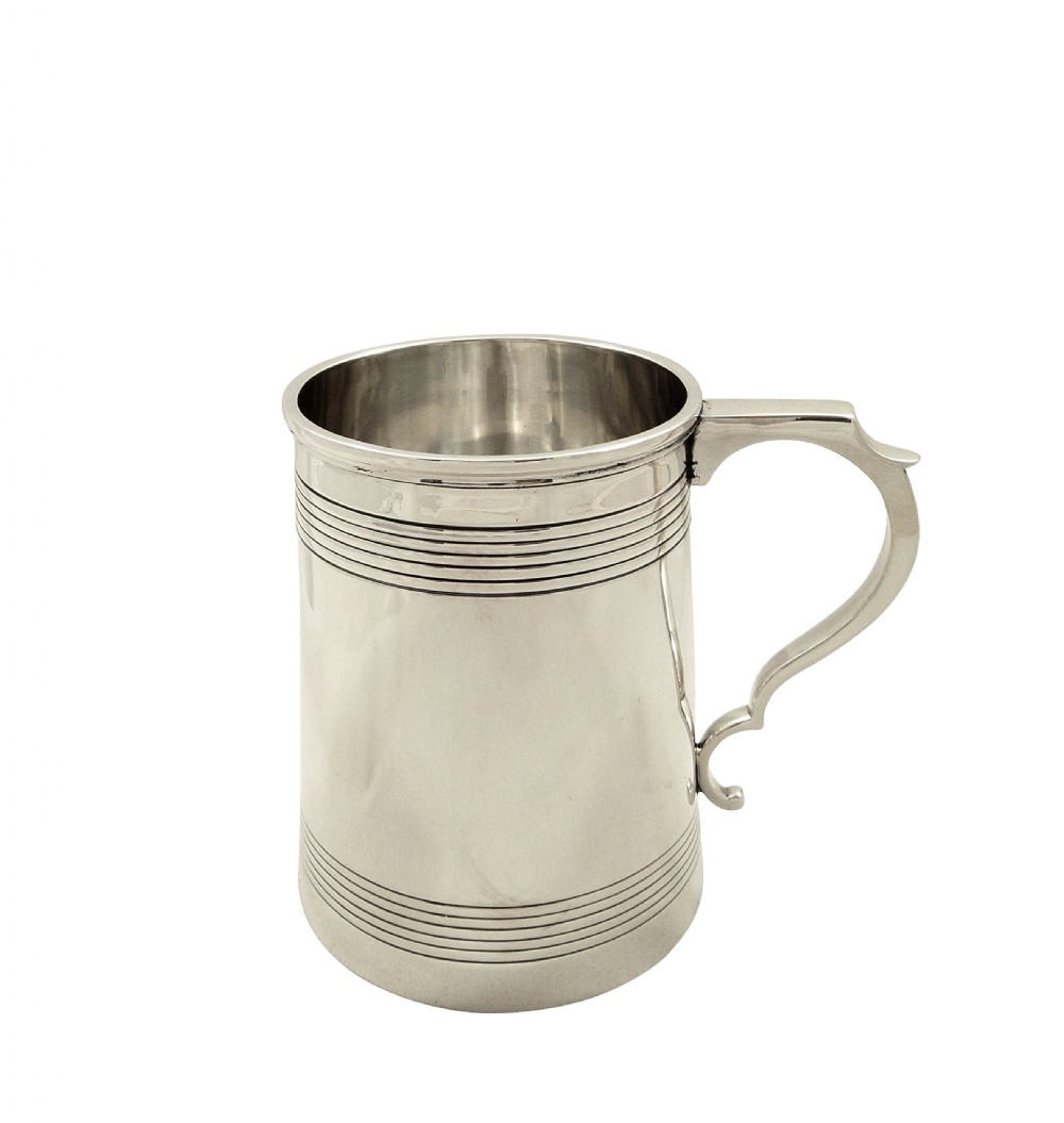 Antique Sterling Silver Pint Tankard / Mug 1917 View VIII